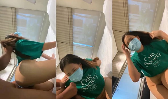 Nghe em rên sướng quá rút ra không kịp anh xuất hết tinh vào tai em