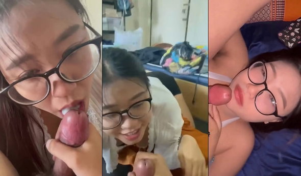 Em sinh viên kính cận bú cu là em không để rớt một giọt tinh nào nuốt ngon lành